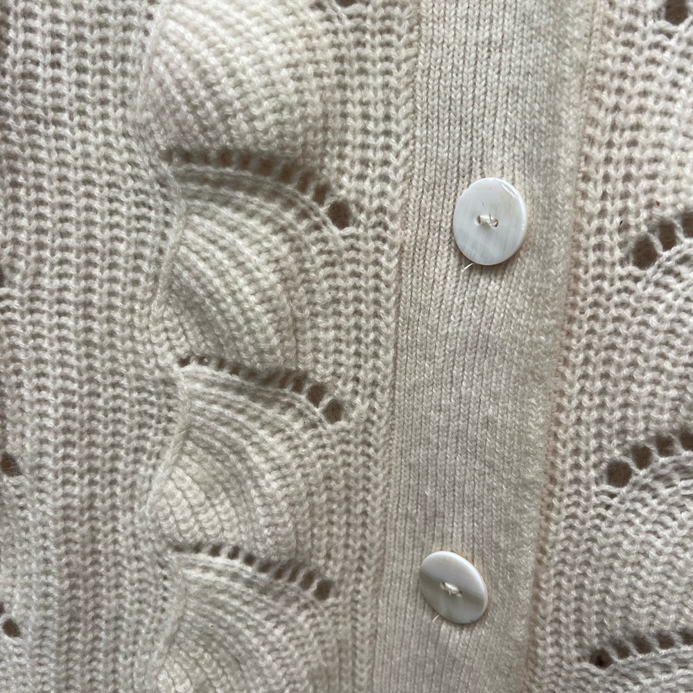 Elie Tahari Cream Cashmere Cardigan - Picture 3 of 11